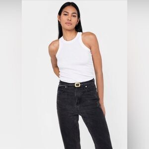 Easy Standard White Ribbed Tank Top Size S